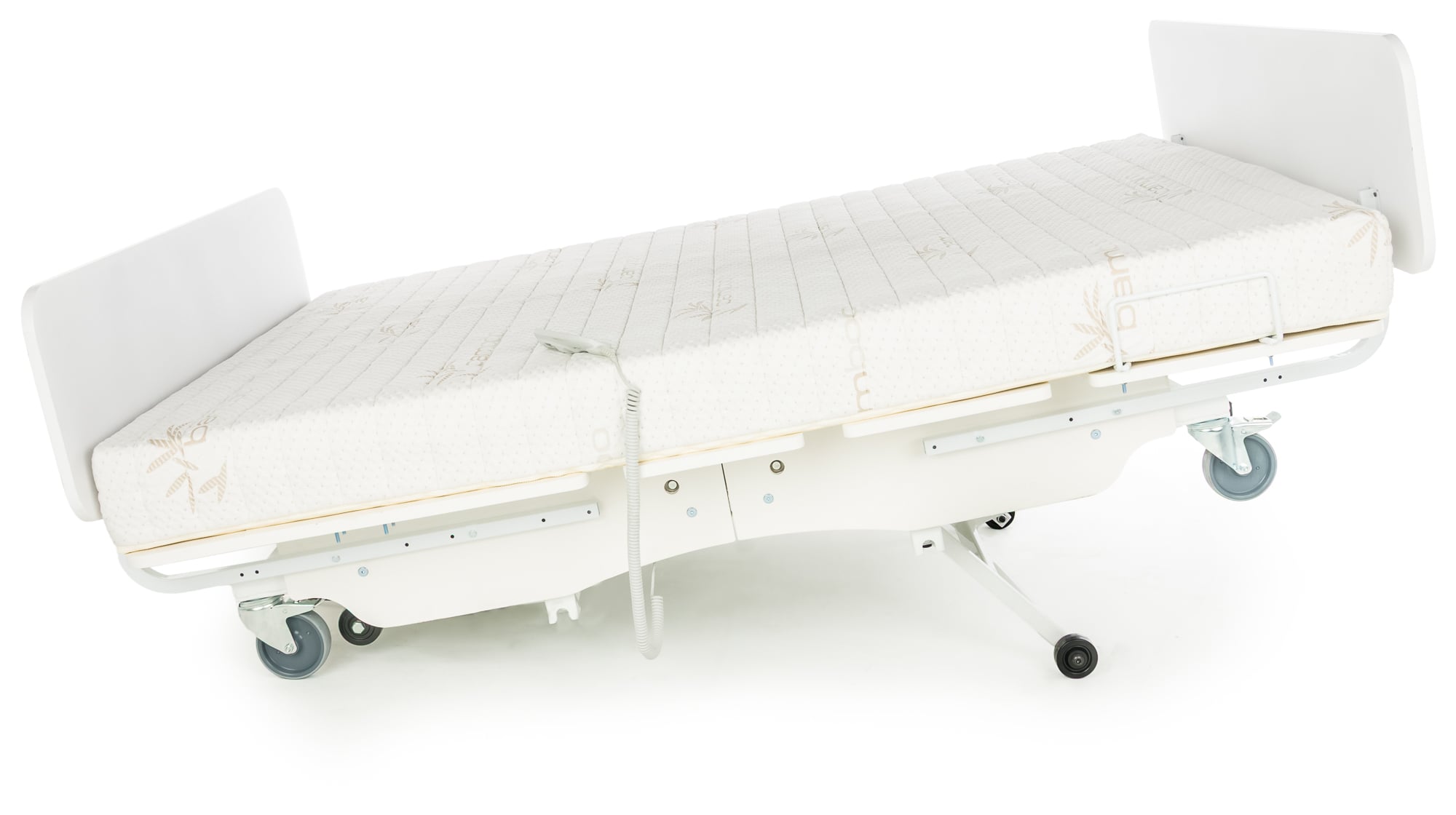 Night Rider HD side angle facing left with white headboards, mattress, and side rails
