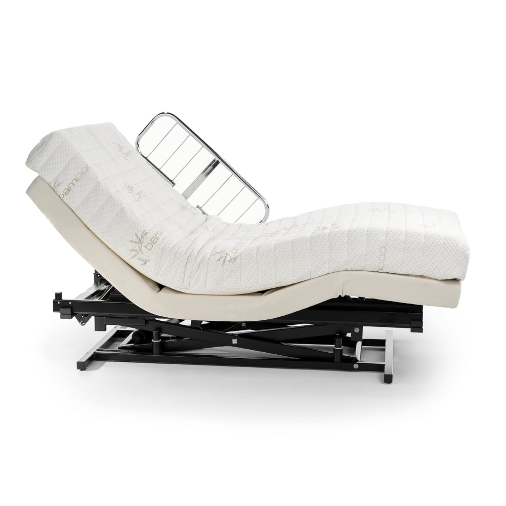 Supernal 3 side view left facing, bed & frame with rail