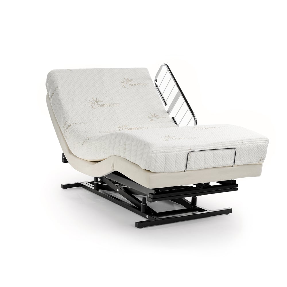 Supernal 3 side view right facing, bed & frame with rail