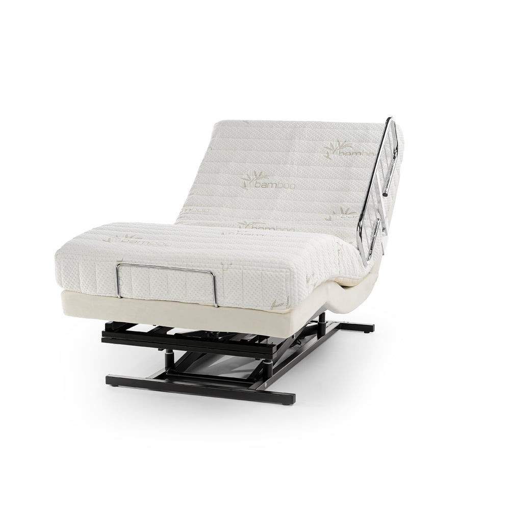 Supernal 3 back/side angle bed frame & mattress, right angle with rail