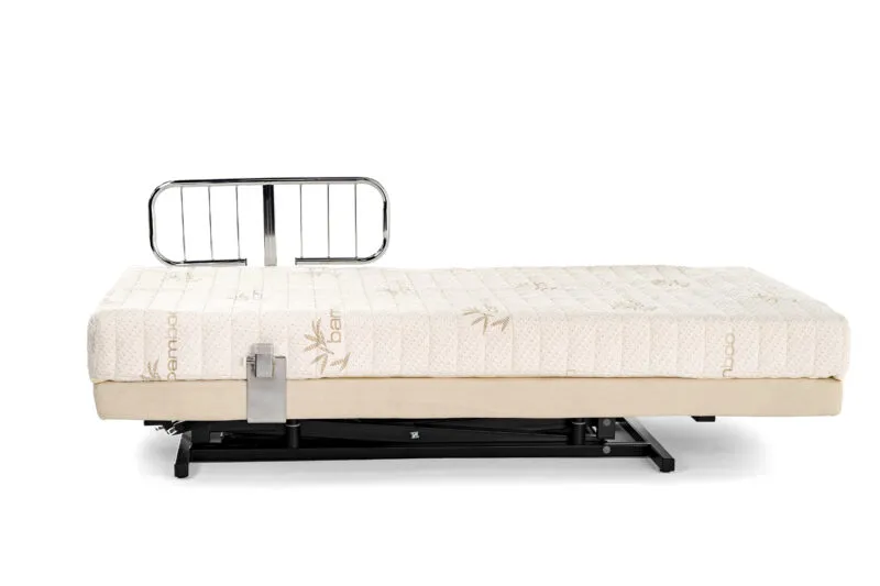 Side profile of the Supernal 3 Hi-Low bed showing its low deck height