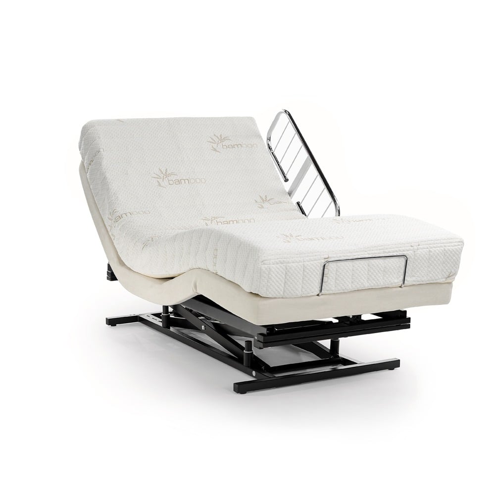 Supernal 3 Hi-Low bed viewed from the foot corner with head and foot elevated