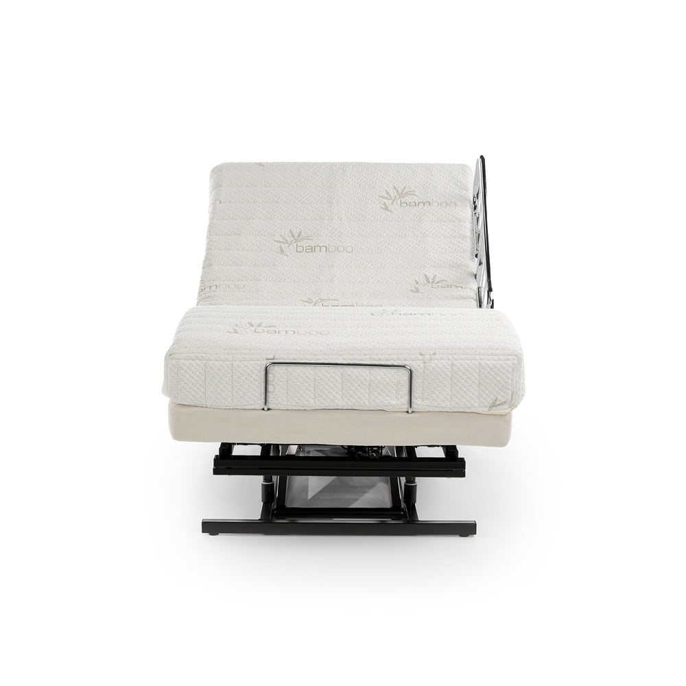Front view of the Supernal 3 bed with head and foot sections elevated